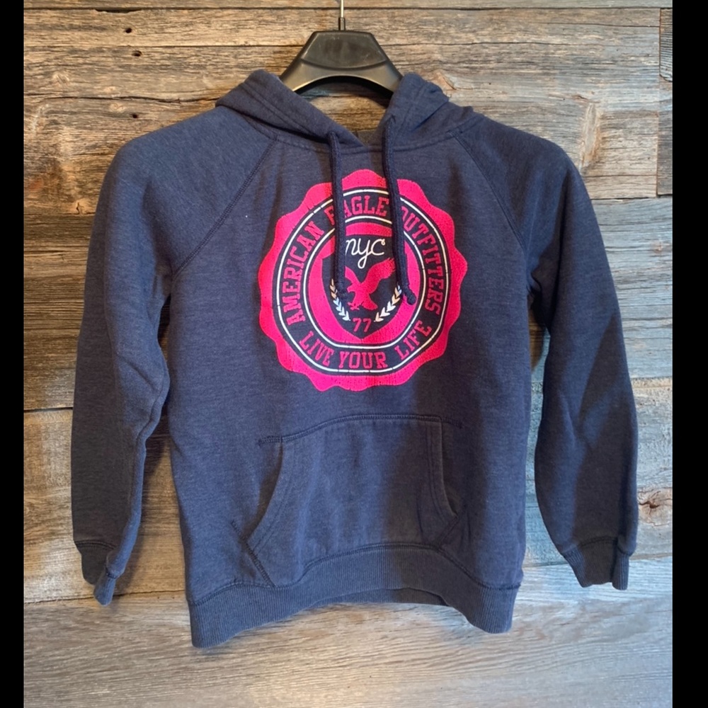 American Eagle Navy/Pink Hoodie
